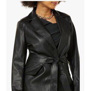 Terea Women's Everlee Vegan Leather Belted Coat size 2X NWT